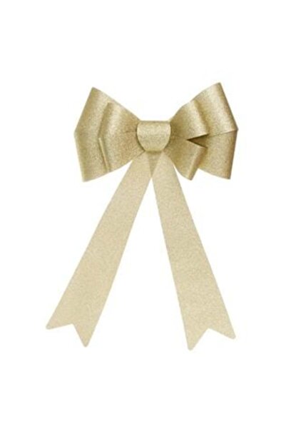 SHOPIENS Golden Decorative Christmas Bow with Glitter 60 cm