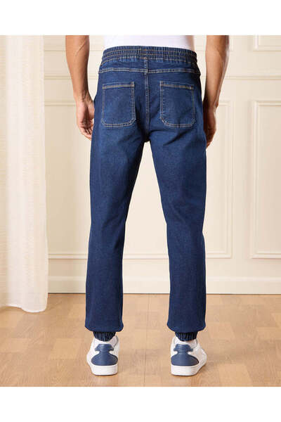 REDTAG Men Navy Plain Basic Jogger