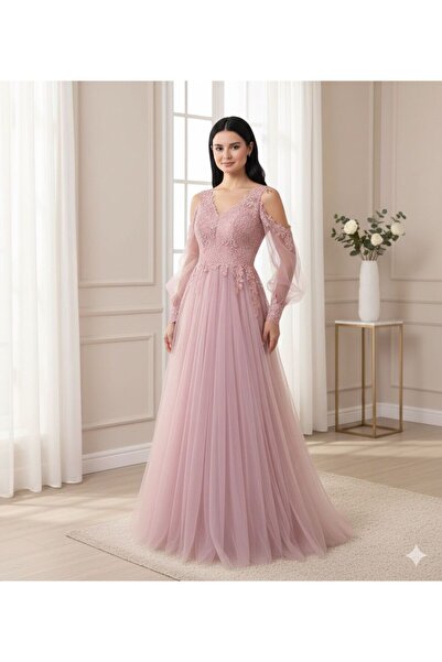 fistan Uzun abiye elbise 6930