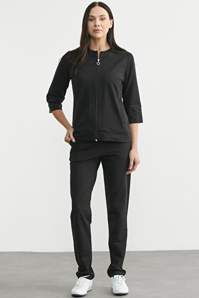 Sementa Σετ αθλητικής φόρμας Truvakar με πέτρα στο μανίκι - Μαύρο