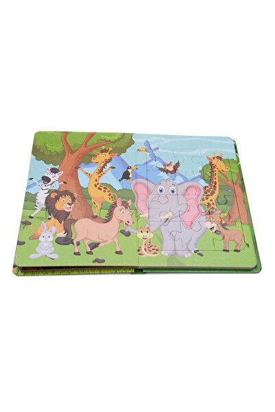 Stuniko Carte educativă cu 6 puzzle-uri pentru copii - Viața la grădina zoologică, 72 de piese, 3+