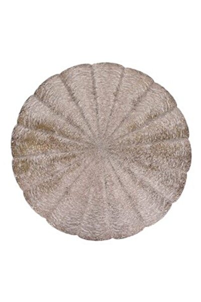 SHOPIENS Suport pentru farfurii de Crăciun din PVC, rotund, auriu, model evantai, 38 cm