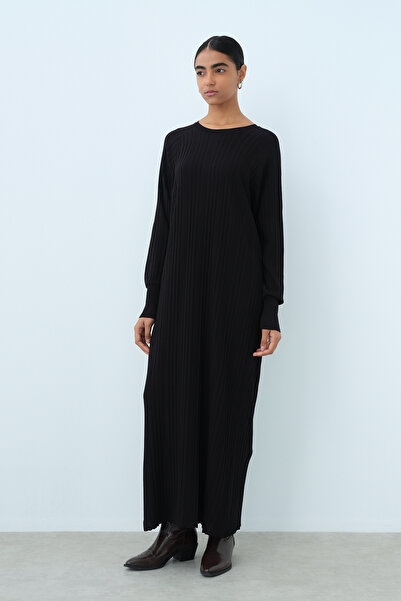 Nihan Fitilli Rayon Elbise Siyah