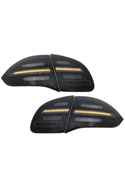 OEM FULL LED taillights compatible with Porsche Cayenne 958 E2 92A Prefacelift (2010-2014) Smoke Black with Ind