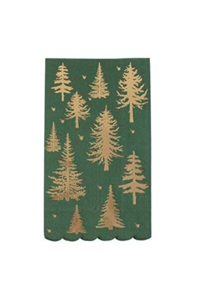 SHOPIENS 3-ply Green Table Napkins with Gold Foil Tree Pattern 33 x 40 cm - 1...