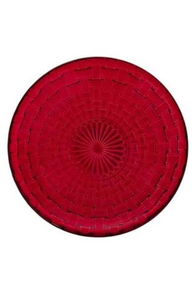 SHOPIENS Farfurie de desert din sticlă roșie Ø15 cm