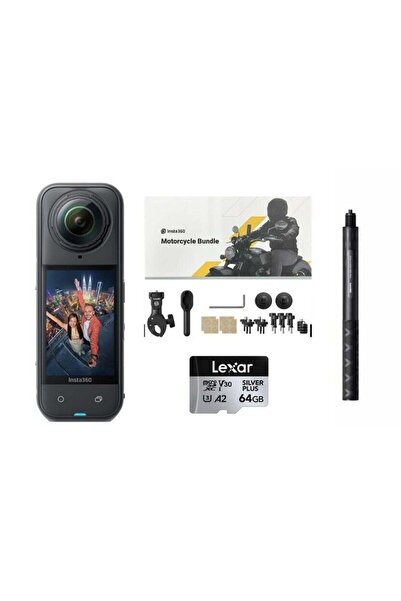 Insta360 X5 Aksiyon Kamerası - Motosiklet Kiti 64 GB