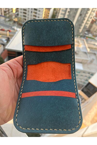 LİNORA ERKEK CÜZDAN DERİ PUEBLO EL YAPIMI MAVİİ