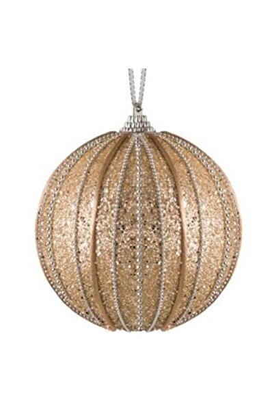 SHOPIENS Ornament Brad de Craciun din Spuma Bej Siret Glitter Lant Argintiu Ø...