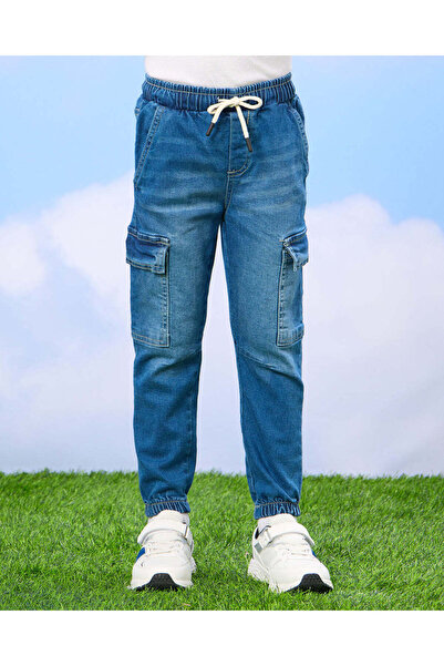 REDTAG Boys Blue Stretch Denim Jogger Jeans