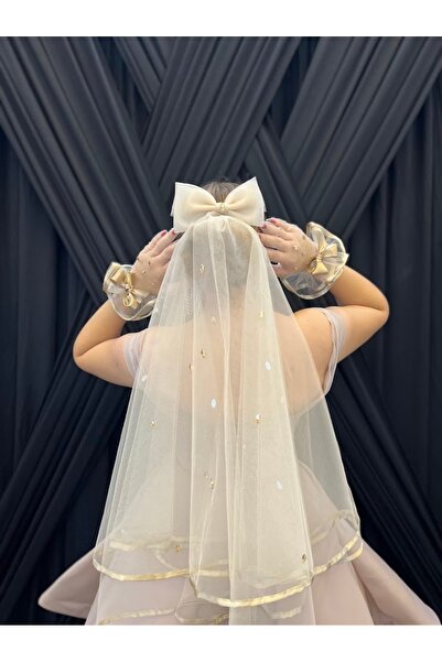 ecrin tuhafiye hobi Biyeli Gelin Duvağı Seti, Gelin Eldiveni Set Düğün Nikah ...