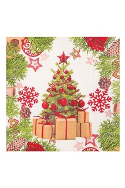 SHOPIENS Christmas Table Napkins Tree with Gifts 33 x 33 cm - 20 pcs