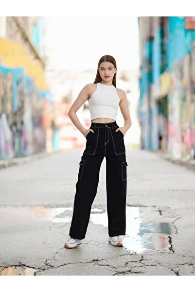 couis Women's Cargo Pocket Pack High Waist Non-Lycra