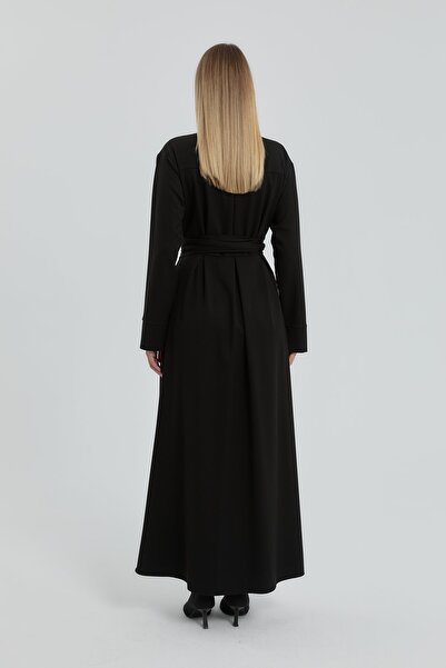 Nihan Gömlek Yaka Elbise Siyah