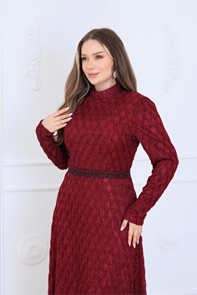 Modaviki Lina Evening Dress Burgundy Elb80