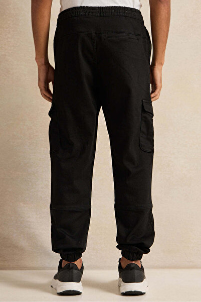 REDTAG Men Black Cargo Joggers