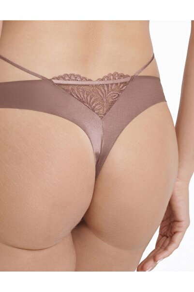 ESOTIQ Chiloți tanga sexy pentru femei cu dantelă brodată cu flori și bretele în talie | Isley