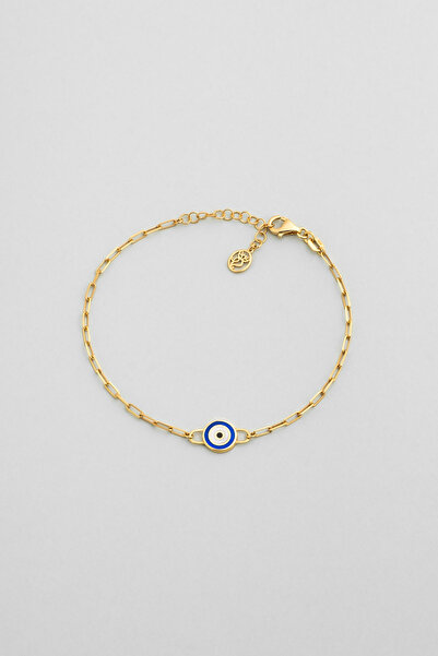 So CHIC... Osiris’in Gözü Çift Taraflı 18 Ayar Sarı Altın Kaplama 19 Cm Gümüş...