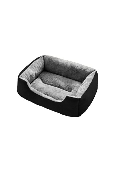 NEXTLY Pat pentru animale ComfyPaws Luxe - Pernă moale și durabilă, bază antiderapantă, 80x60cm, negru-gri