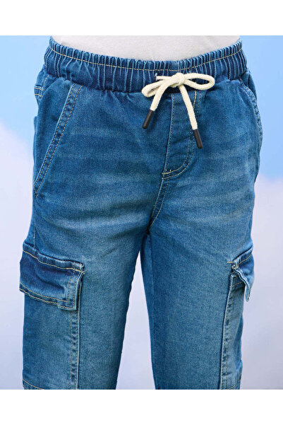 REDTAG Boys Blue Stretch Denim Jogger Jeans