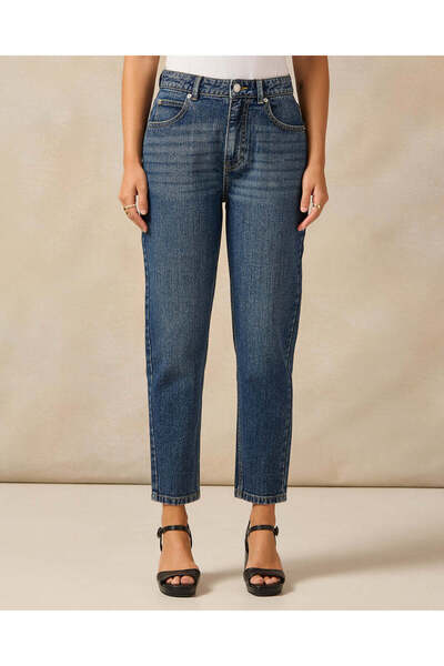 REDTAG Women Blue Mom Fit Jeans