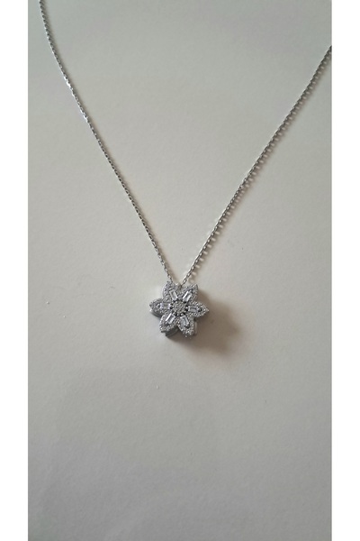 Elvoria Gümüş Kar Tanesi Dönen Stres Kadın Kolye