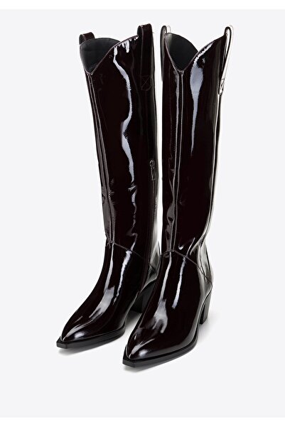 Wittchen Women's patent leather cowboy boots high dark burgundy dark burgundy...