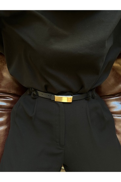 LİA KEMER Curea cu cataramă aurie pentru femei cu model dreptunghiular Surge ...