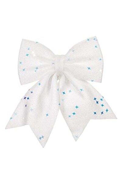 SHOPIENS Fundă decorativă de Crăciun albă iridescentă cu sclipici, paiete și ...