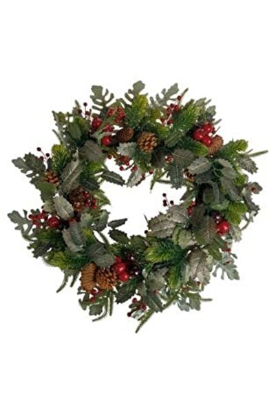 SHOPIENS Coroană cu frunze și fructe de pădure 60 cm