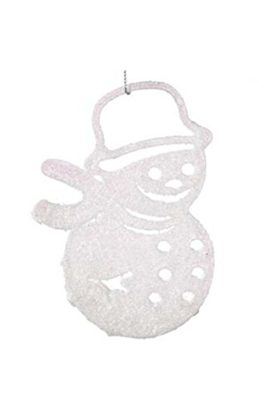SHOPIENS Χριστουγεννιάτικο Στολίδι Δέντρου - Χιονάνθρωπος Λευκό Γκλίτερ 10 εκ.