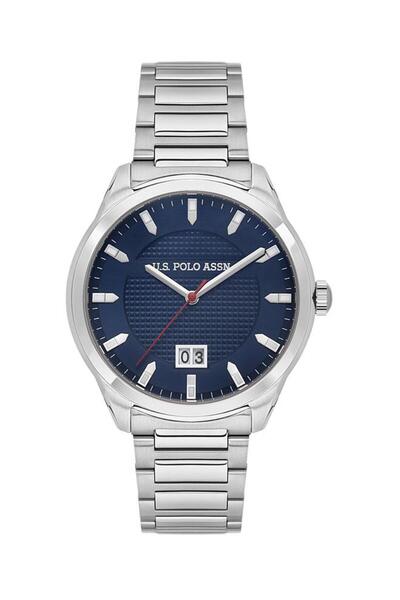 U.S. Polo Assn. Fundamental 42mm Men's Watch with Navy Blue Dial & Stainless ...