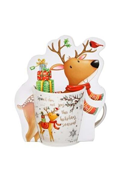 SHOPIENS Cană de Crăciun cu ren New Bone, 380 ml, în cutie cadou