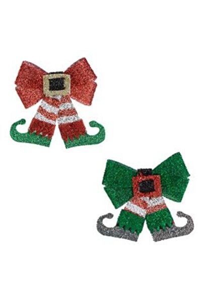 SHOPIENS Set Funde Decorative de Crăciun - Roșu și Verde cu Picioare de Elf 1...