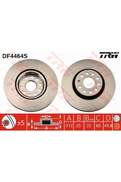 OEM Disc frana fata VW Jetta 2011-, TRW DF4464S