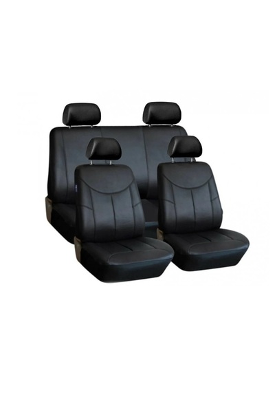 OEM Set huse scaune auto universale fata-spate piele ecologica negru