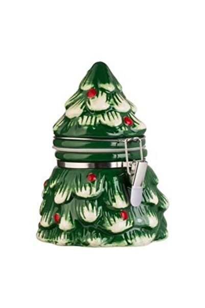 SHOPIENS Ceramic Christmas Tree Storage Jar 350 ml