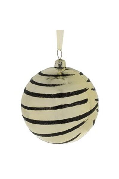 SHOPIENS Ornament de Crăciun pentru brad - Glob auriu cu model leopard și scl...