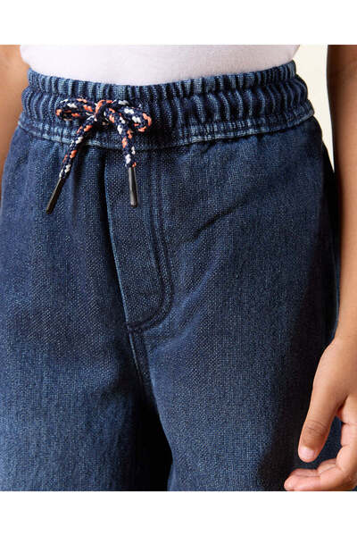 REDTAG Boys Navy Solid Pull-on Jeans