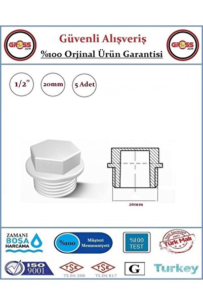 FIRAT PPRC Kör Tapa - 20mm - 5 Adet