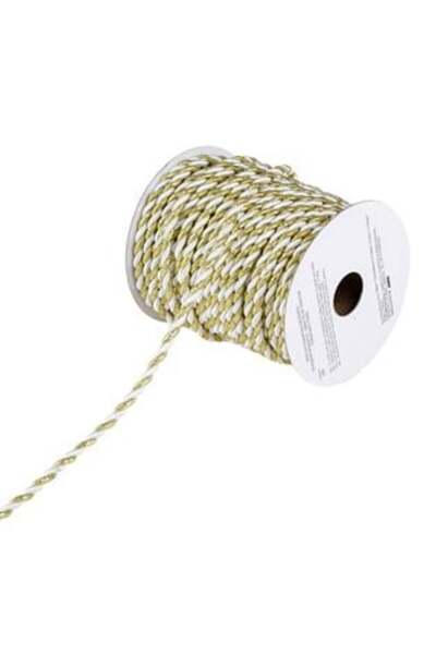 SHOPIENS Panglica Siret Decorativa Brad de Craciun Alba Aurie 20 m x 4 mm