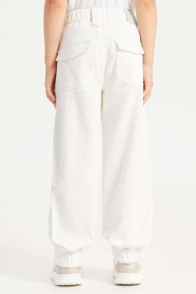 REDTAG Girls White Jogger Denim Jeans