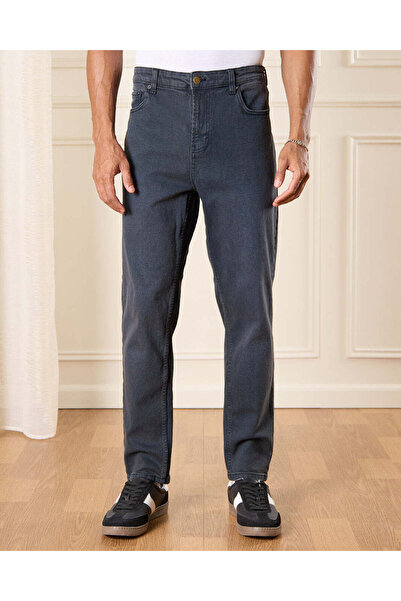 REDTAG Men Charcoal Standard Fit Jeans
