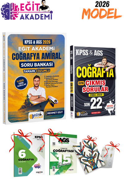 Eğit Akademi 2026 KPSS / AGS Mehmet Eğit Amiral Coğrafya Soru Bankası ve Coğr...