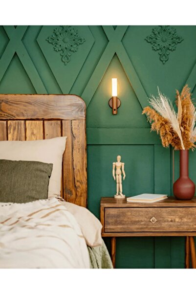 ambrasmart Smart Indoor Lamp with Motion Sensor, Black Walnut, Warm Light