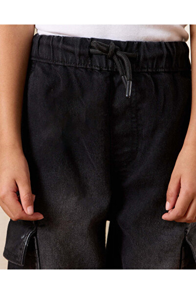 REDTAG Boys Black Stretch Denim Jeans