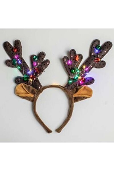 Jumbo Coarne de Crăciun maro cu LED-uri multicolore