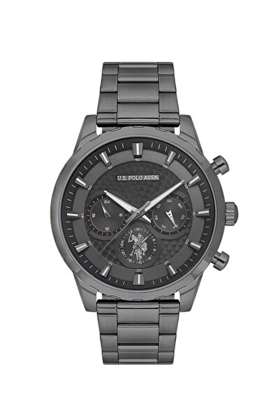 U.S. Polo Assn. Crossing Black Dial Gunmetal Stainless Steel Chronograph Watc...