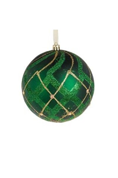 SHOPIENS Ornament de Crăciun Glob Verde cu Sclipici și Strass Ø10 cm