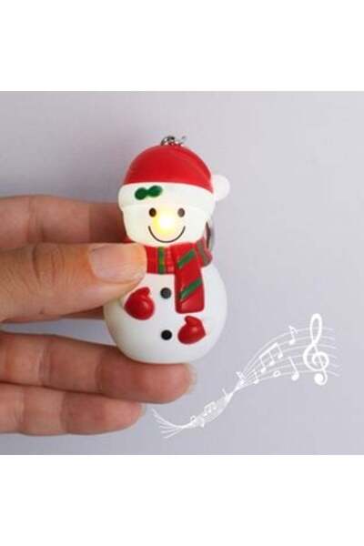 SHOPIENS Breloc Om de Zăpadă de Crăciun - Sunet și Lumină 6 cm